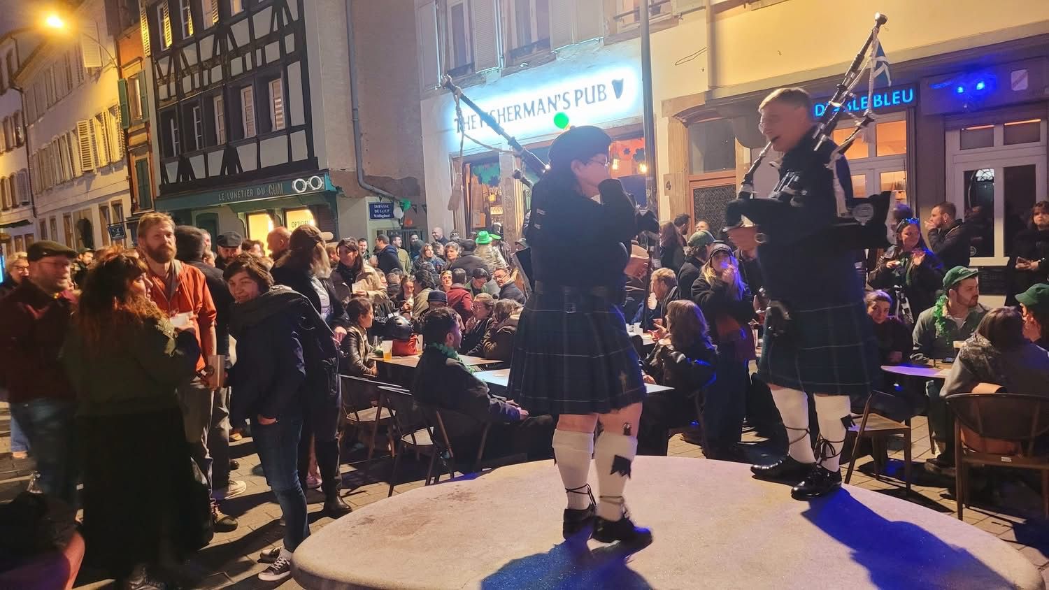 Saint Patrick Strasbourg Fishermans Pub cornemuse